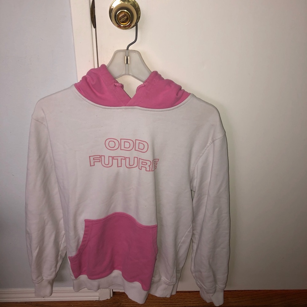 Odd Future White & Pink Colorblock Hoodie